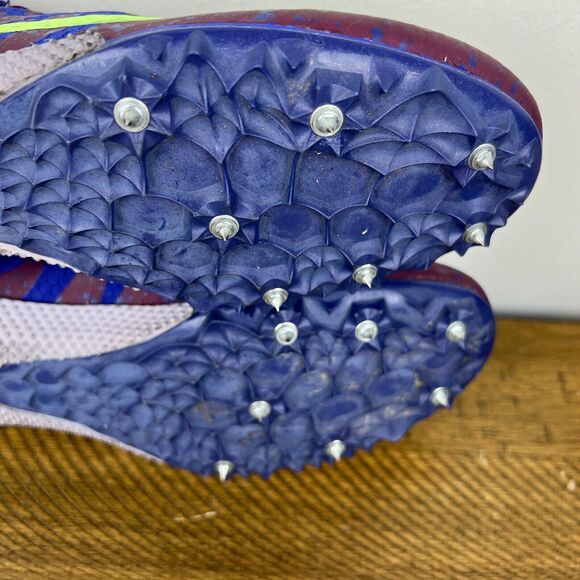 Nike Zoom Rival S Shoes Men 11.5 Purple Lime Track Sprint Spikes Racing Sprinter - Picture 9 of 14